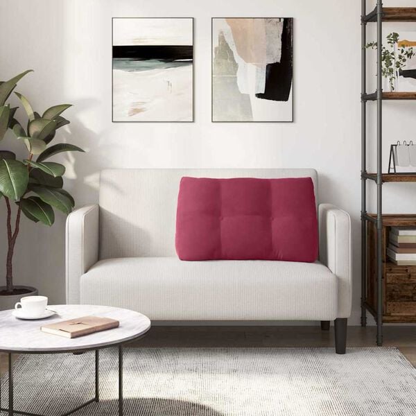 vidaXL Ryggkudde Vinr&ouml;d 80 x 24 x 50 cm Sammet