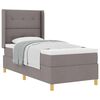 vidaXL B&auml;ddfj&auml;der med kudde med huvudgavel Taupe 90 x 200 cm tyg
