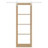 vidaXL Skjutdörr ORKDAL Naturfärg 83 x 232 cm Massivt tallträ och glas