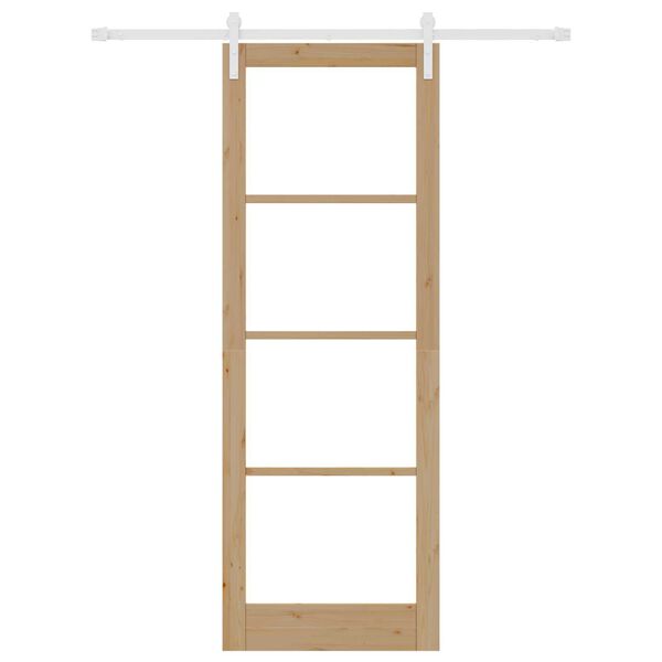 vidaXL Skjutdörr ORKDAL Naturfärg 83 x 232 cm Massivt tallträ och glas