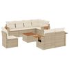 vidaXL Soffgrupp f&ouml;r tr&auml;dg&aring;rden med dynor 9 delar beige konstrotting
