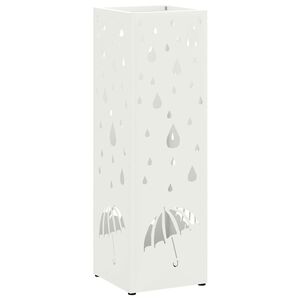 vidaXL Regn Paraplyst&auml;ll med lagring Vit 15,5 x 15,5 x 49 cm St&aring;l