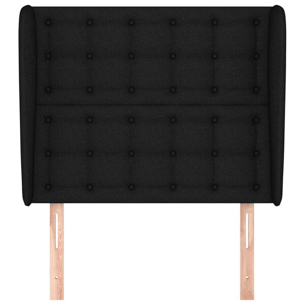 vidaXL S&auml;nggavel med kanter svart 103x23x118/128 cm tyg