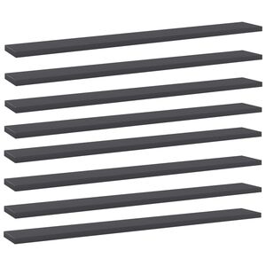 vidaXL Hyllplan 8 st gr&aring; 80x10x1,5 cm konstruerat tr&auml;