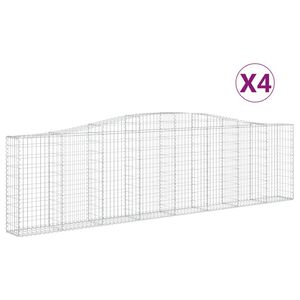 vidaXL Gabioner b&aring;gformade 4 st 400x30x100/120 cm galvaniserat j&auml;rn