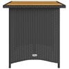 vidaXL Trädgårdsbord med träskiva svart 110x68x70 cm konstrotting