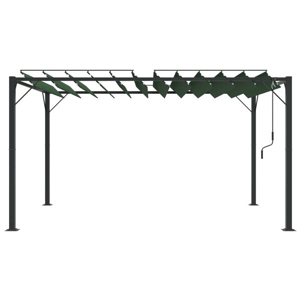 vidaXL Gazebo med louvred tak Gr&ouml;n 3 x 4 x 2,14 m Duk och Aluminium