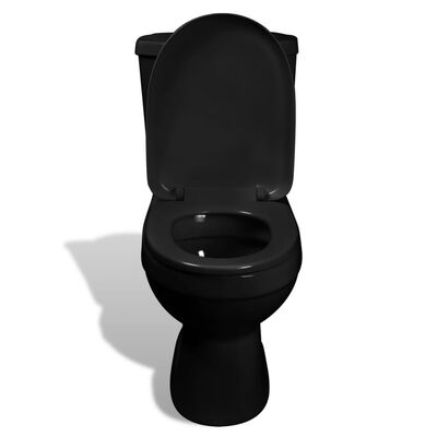 vidaXL Toalettstol med cistern svart