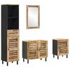 vidaXL Badrumssk&aring;psset 4 st Naturlig 38 x 33 x 160 cm Massivt mangotr&auml;
