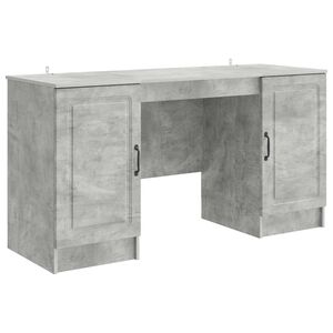 vidaXL Skrivbord Betonggr&aring; 142,5 x 50 x 75 cm Konstruerat tr&auml;