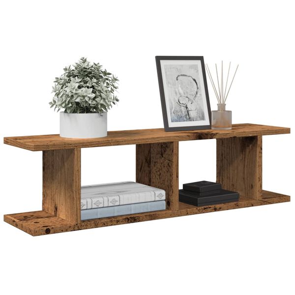 vidaXL V&auml;gghyllor 2 st &aring;ldrat tr&auml; 75x18x20 cm konstruerat tr&auml;