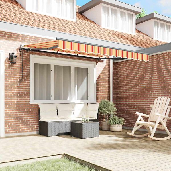 vidaXL Utf&auml;llbar markis Gul 350 x 200 cm tyg