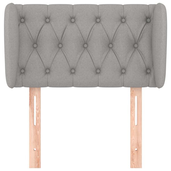 vidaXL S&auml;nggavel med kanter ljusgr&aring; 83x23x78/88 cm tyg