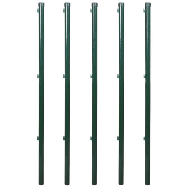 vidaXL Gunnebost&auml;ngsel med stolpar st&aring;l 0,8x15 m gr&ouml;n