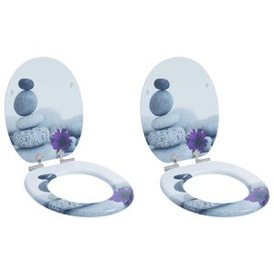 vidaXL Mjukt st&auml;ngande toalettlock 2 pcs Gr&aring; 44 x 38 cm MDF-board