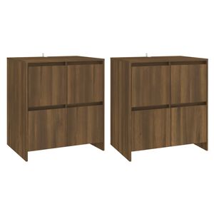 vidaXL Sk&auml;nkar 2 st brun ek 70x41x75 cm konstruerat tr&auml;