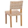 vidaXL Matstol 2 pcs Naturf&auml;rg 46 x 55 x 84 cm Kubu Rattan