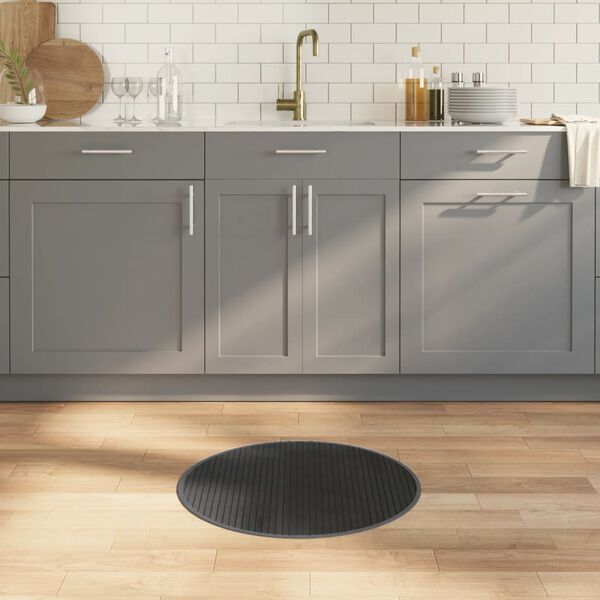 vidaXL Matta rund gr&aring; 60 cm bambu