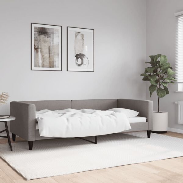 vidaXL Dagb&auml;dd taupe 90x200 cm tyg