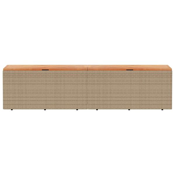 vidaXL Dynbox beige 220x50x54 cm konstrotting akaciaträ