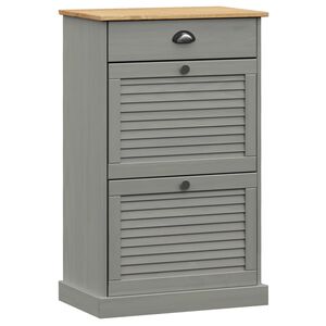 vidaXL Skosk&aring;p VIGO 60x35x96 cm gr&aring; massiv furu