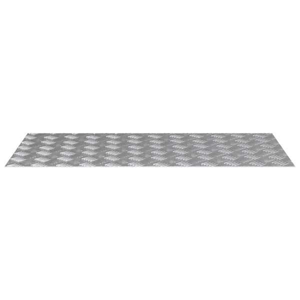 vidaXL Rutmönstrade Plattor 4 pcs Silver 100 x 50 cm Aluminium