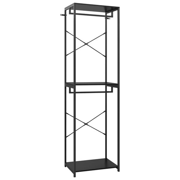 vidaXL Garderob svart 60x40x213 cm metall och sp&aring;nskiva