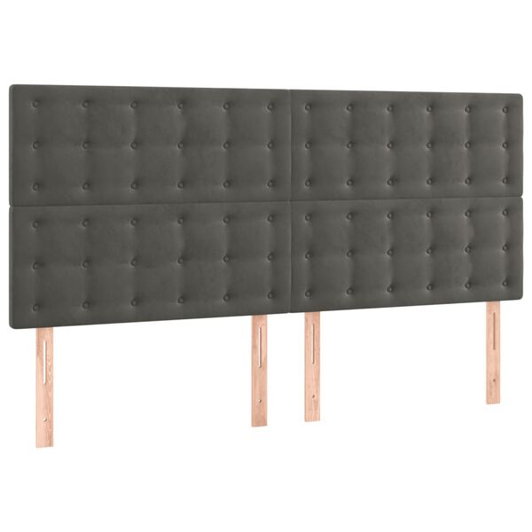 vidaXL S&auml;nggavel LED m&ouml;rkgr&aring; 200x5x118/128 cm sammet