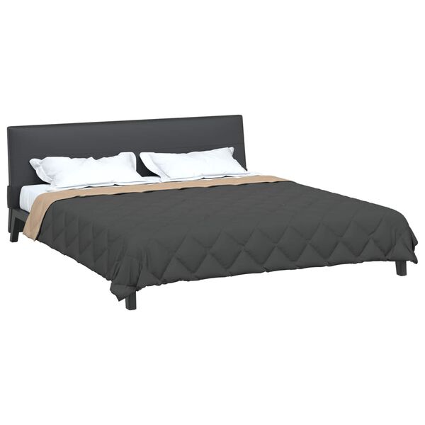 vidaXL Sommar Duvet Antracit och Taupe 200 x 200 cm Mikrofiber