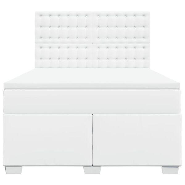 vidaXL Rams&auml;ng med madrass vit 140x190 cm konstl&auml;der