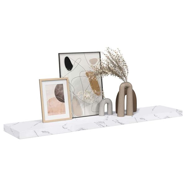 vidaXL V&auml;gg hylla Vit marmor 120 x 23,5 x 4 cm Konstruerat tr&auml;