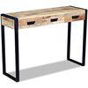 vidaXL Konsolbord med 3 l&aring;dor massivt mangotr&auml; 110x35x78 cm