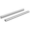 vidaXL Kl&auml;dst&aring;ng 2 pcs Silver 764 x 15 x 29 mm Aluminiumlegering
