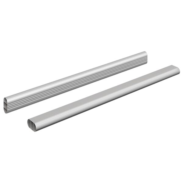 vidaXL Kl&auml;dst&aring;ng 2 pcs Silver 764 x 15 x 29 mm Aluminiumlegering