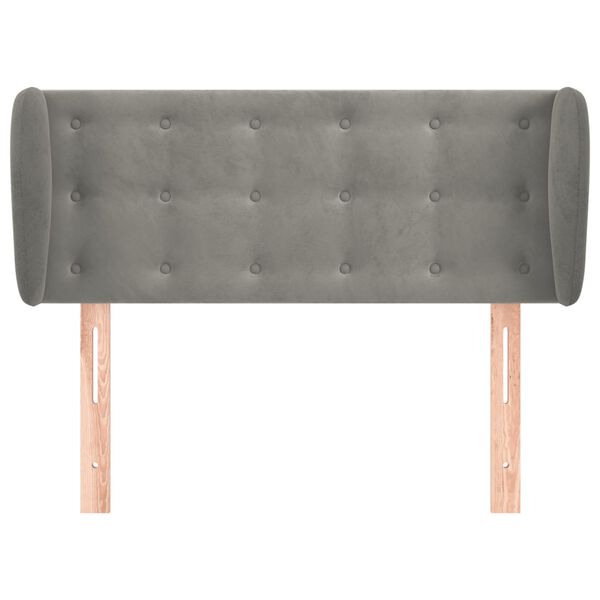 vidaXL Sänggavel med kanter ljusgrå 103x23x78/88 cm sammet