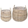 vidaXL Planteringskorg med lagring 2 pcs Gr&aring; Lacak-rattan