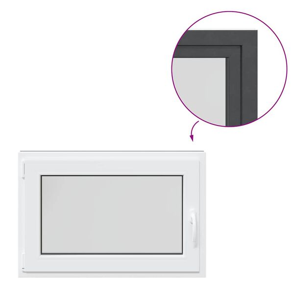 vidaXL K&auml;llarf&ouml;nster RISOR 90x60 cm tilt&turn DIN v&auml;nster antracit