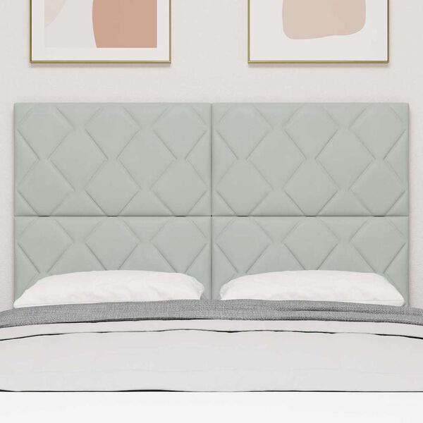 vidaXL Huvudgavel med huvudgavel Ljusgr&aring; 144 cm Sammet