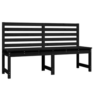vidaXL Tr&auml;dg&aring;rdsb&auml;nk svart 157,5 cm massiv furu