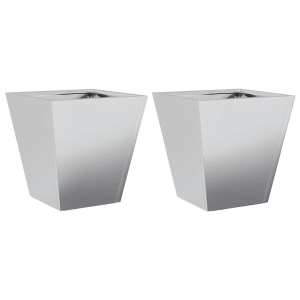 vidaXL Trädgårdskrukor 2 st 30x30x30 cm galvaniserat stål
