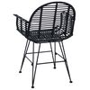vidaXL Matstol 2 pcs Svart 57 x 54,5 x 85 cm Rattan och Järn