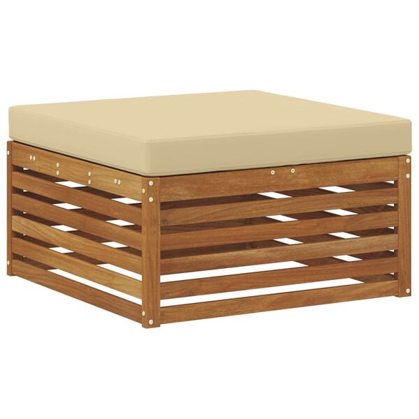vidaXL Soffgrupper 7 pcs Naturlig och Beige Massivt Akaciatr&auml;