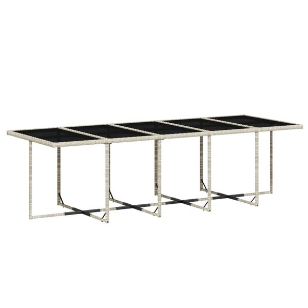 vidaXL Matgrupp f&ouml;r tr&auml;dg&aring;rden med dynor 11 delar ljusgr&aring; konstrotting