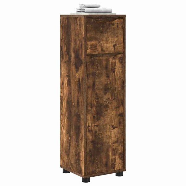 vidaXL Badrumssk&aring;p med l&aring;da R&ouml;kt ek 30,5 x 30 x 101 cm Konstruerat tr&auml;