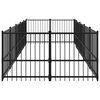 vidaXL Hundgård för utomhusbruk stål 9,38 m²