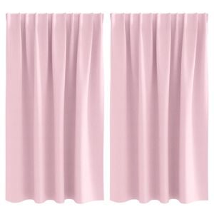 vidaXL M&ouml;rkl&auml;ggningsgardiner med Ringar 2 st Babyrosa 140 x 140 cm