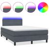 vidaXL Res&aring;rs&auml;ng med madrass och LED m&ouml;rkgr&aring; 120x210 cm sammet