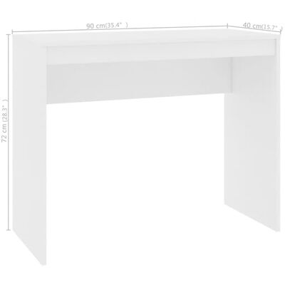 vidaXL Skrivbord vit 90x40x72 cm konstruerat trä