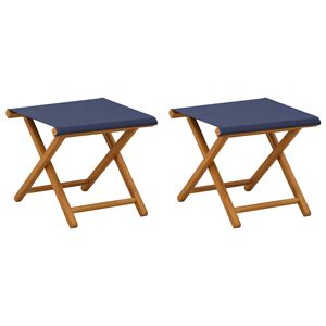 vidaXL Deck Chair 2 pcs Massiv Eukalyptus Tr&auml; Bl&aring;