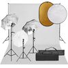 vidaXL Fotostudio med lampor, bakgrund och reflexsk&auml;rm